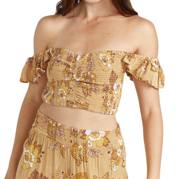 VOLCOM Women's Sun Keep Cami Top Size L In Tropic Yellow - Picture 1 of 7